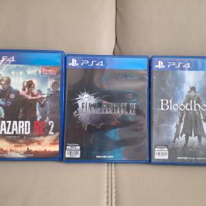 新淨PS4 Final fantasy XV 80元 Bloodborne Biohazard Re 2 每款110元 正版碟保證玩...