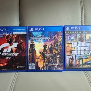 新浄PS4 GT Gran Turismo Sport Kingdom hearts 3 GTA 5 每盒$80 正版碟保證玩 沙田...