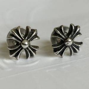 Chrome Hearts 克羅心Cross Ball Stud Earrings, crafted from 925 sterling silver.