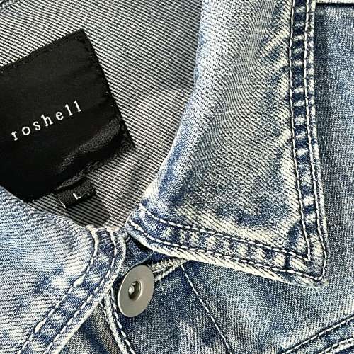 日本潮牌 Roshell 男装Classic 4袋 淺藍仿舊洗水色牛仔褸 Denim Jacket Smart Casua...