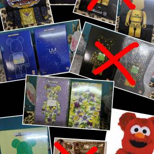 退坑 Bearbrick Macau UM,The First Baby,LA,青蘋果，遊戲王，Elmo，藤原浩，泰國神...