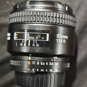 NIKON 85/1.8 AF D 尼康 85mm 85 98%以上新 冇盒冇單冇證冇罩 鏡片冇花冇霉