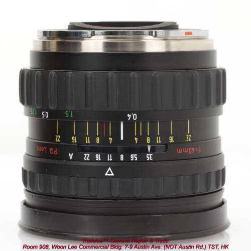 Super Angulon 40/3.5 HFT PQ lens for Rollei 6008 w/ original Hood (60472)
