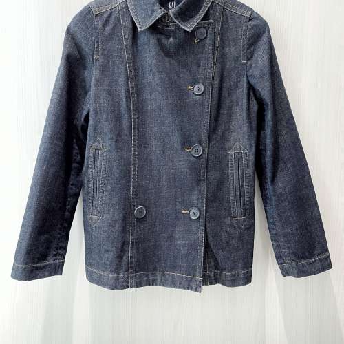 GAP Jeans Double breasted 女装 M碼 寶藍色 牛仔修腰孖襟褸 Classic Denim Jacket...