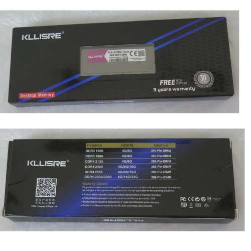 100% New 全新 KLLISRE DDR4 4GB ram 2666 DIMM PC4-21300