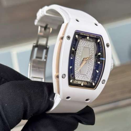 限量版理查米爾07-01白陶瓷貝母女士腕錶 尖沙咀面交