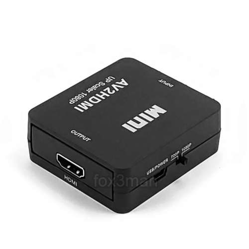 Mini AV To HDMI Converter 視頻轉換器 3色線轉1080P輸出