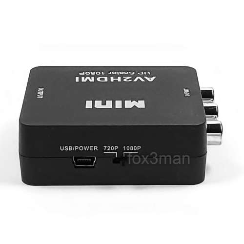 Mini AV To HDMI Converter 視頻轉換器 3色線轉1080P輸出