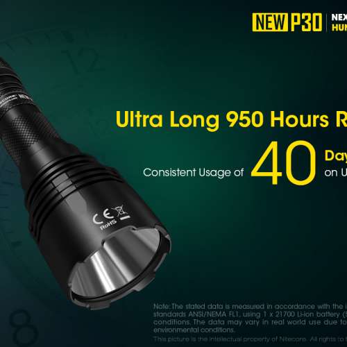 Nitecore NEW P30 狩獵電筒 超強力618米照射