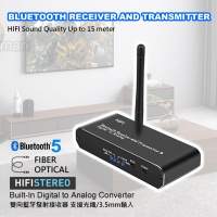 增強版藍牙雙向發射接收器 支援光纖輸入/3.5mm輸出 15米有效