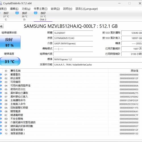 Samsung PM981 512GB m.2 nvme SSD