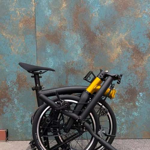 2026 最新黑金色, 黑灰色 ACEOFFIX C5 全原裝5速黑色碳前叉鋁合金折叠車 送前後蛙燈...