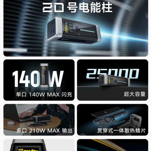 全新CUKTECH酷態科20號電能柱 保養18個月