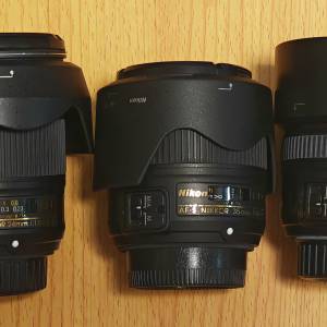 Nikon AF-S 24 f1.8G, 35 f1.8G, 50 F1.8G