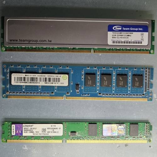 6條 [ADATA] [Kingston] [TEAM] [RAMAXEL] 4GB & 2GB DDR3 RAM