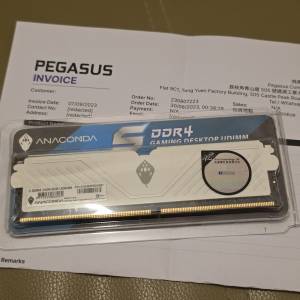 有單 ANACOMDA 8GB 3200MHz DDR4 RAM