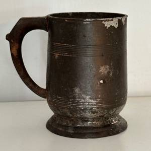 古玩：England James Yates Pewter Mug 英國19世紀中後期著名合金錫製杯