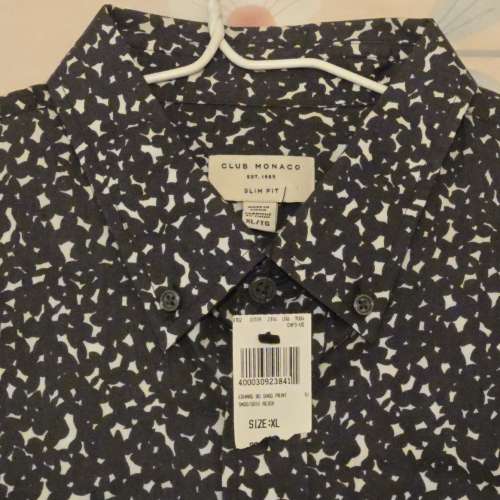 國際知名品牌 Club Monaco shirt 男士長袖襯衫, 卹衫一件, 流線 cutting，有型有格...