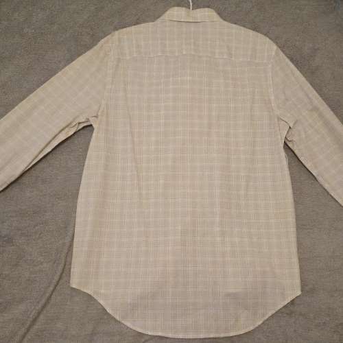 美國名牌Perry Ellis shirt男士長袖襯衫, 卹衫一件, 100% cotton 純棉質. 格仔圖案....