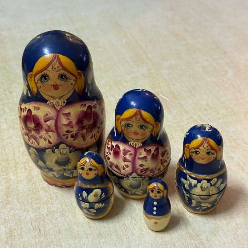 懷舊俄羅斯木製手工藝套娃娃-Rare Vintage Russian Matryoshka 11cm Old Wooden Ne...
