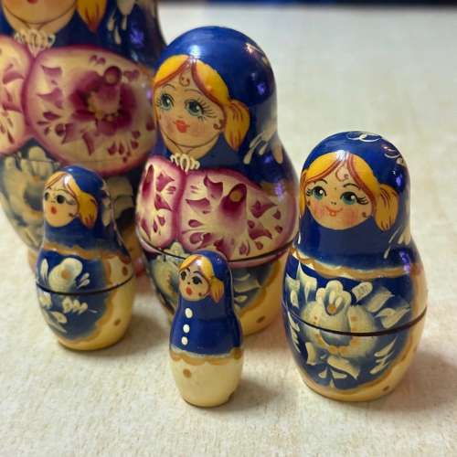 懷舊俄羅斯木製手工藝套娃娃-Rare Vintage Russian Matryoshka 11cm Old Wooden Ne...