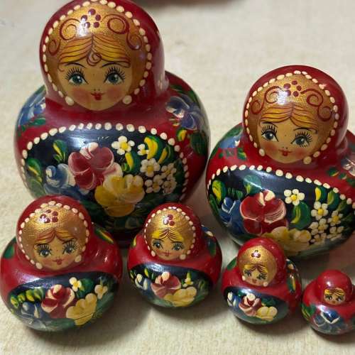 懷舊俄羅斯木製手工藝套娃娃 Rare Vintage Russian Matryoshka 10cm Old Wooden Ne...