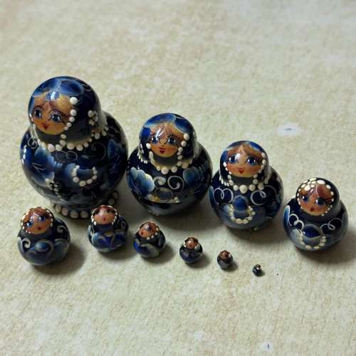 懷舊俄羅斯木製手工藝套娃娃 Rare Vintage Russian Matryoshka 6cm Old Wooden Nes...