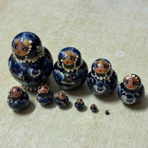 懷舊俄羅斯木製手工藝套娃娃 Rare Vintage Russian Matryoshka 6cm Old Wooden Nes...
