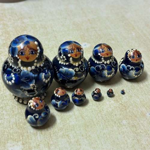 懷舊俄羅斯木製手工藝套娃娃 Rare Vintage Russian Matryoshka 6cm Old Wooden Nes...