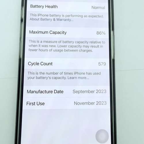 iPhone 15 Pro 256G, 港行貨, Blue 99% 新