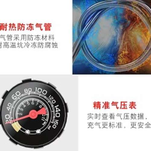 全新升級高碳鋼高壓單車打氣泵(附有外置氣壓錶),外置精准氣壓錶,氣壓高達160 PSI,一...