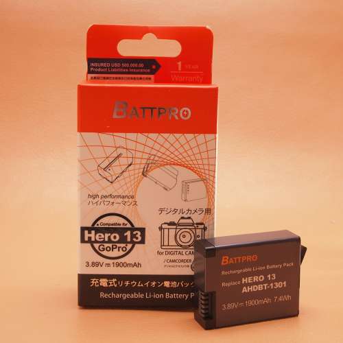香港行貨 由BATTPRO免費一年保用電池合GoPro 13 Hero 13 Hero13 action camera專用
