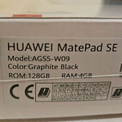 全新未拆封 Huawei MatePad SE 10.4 WiFi 128GB 4GB RAM 港行 黑色