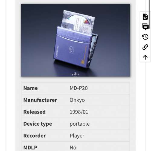 Onkyo MD-P20 Portable MiniDisc Player