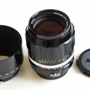 Nikon 105MM f2.5 Nikkor P.C Auto 收藏級99% New 附原廠HS-4金屬遮光罩