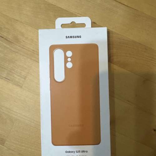 Samsung s25 ultra A純素皮革保護殼- 駱駝色