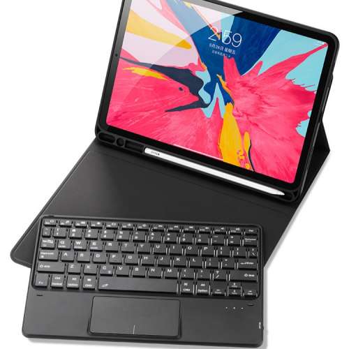 iPad Pro 2020 2021 12.9" 專用藍牙滑鼠鍵盤 + 保護機套 可收藏手寫筆 CASE + KEYB...