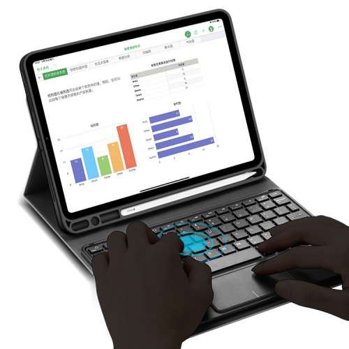 iPad Pro 2020 2021 12.9" 專用藍牙滑鼠鍵盤 + 保護機套 可收藏手寫筆 CASE + KEYB...