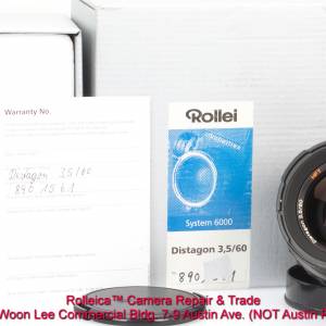 6000系列名鏡 Distagon 60/3.5 HFT PQ 連96752罩 極後期序號 近全新、盒證齊 $8700