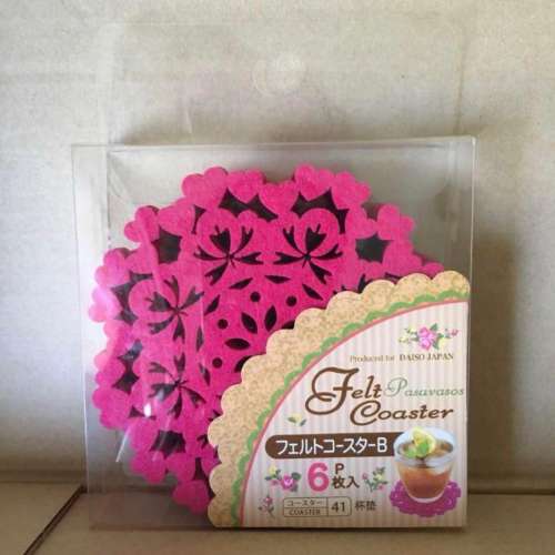 全新︰DAISO JAPAN Felt Coaster &ndash; Set of 6 毛毯杯墊（共三套 $20）