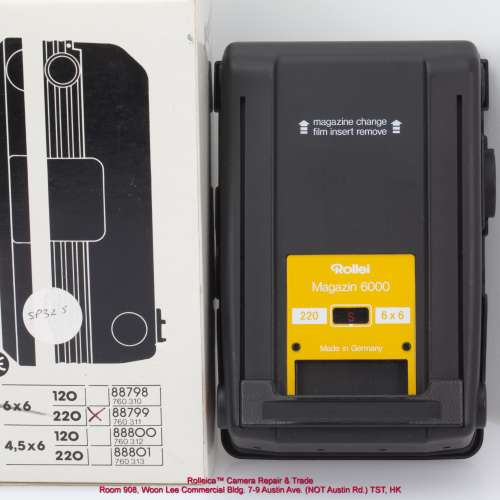 Mint in box Rolleiflex 6008 之 6x6 後背【220】Back Yellow Label 一次裝片可影2...
