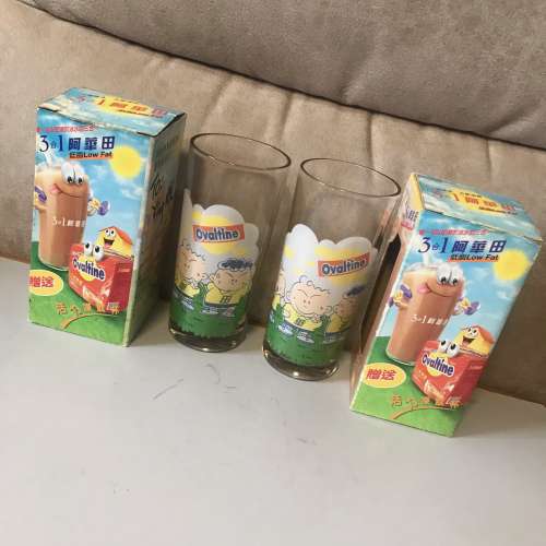 🥛 OVALTINE Glass 2pc Set Milk Glasses NEW 全新 阿華田 玻璃杯 2件套 個人收藏 🥛