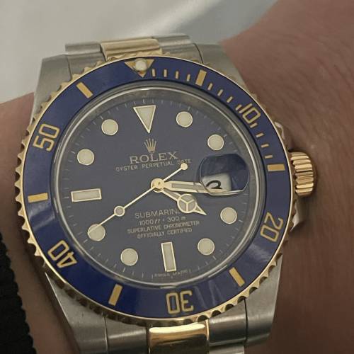 好X型😆 超少有🤣 實色藍 ROLEX 金鋼 116613LB  888行貨 出世咭 G頭內影 10格半 $9...
