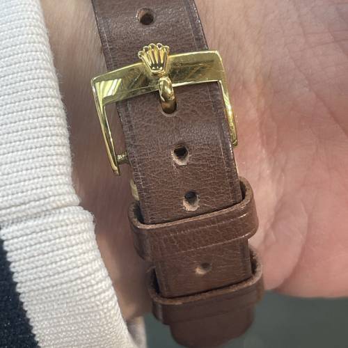 好L少有😂 Rolex 1500 18K 750實金 靚白面羅馬骰仔金字  1570機芯 原裝包金扣 溶金...