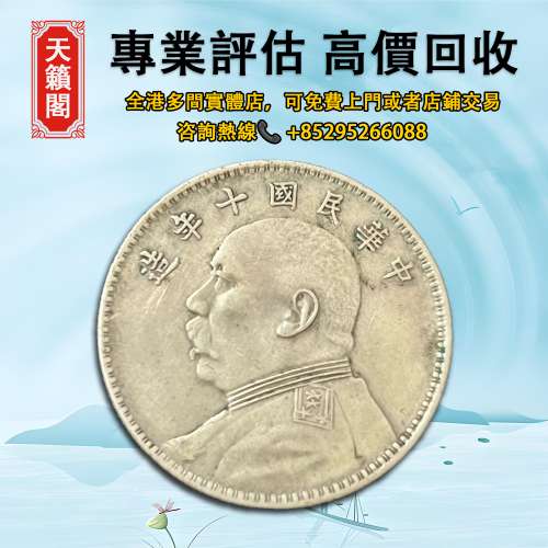 民國十年袁大頭銀元，龍洋，船洋，站洋，鷹洋，雙毫，袁大頭，高帽飛龍袁世凱，孫小頭