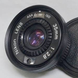 Nikon 35mm F2.8(拆自有稱 'Pikaichi' Nikon第一代 L35AF菲林機)已加M42螺絲牙(方便...