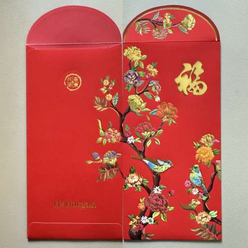 【J.P.Morgan 摩根大通】「福 &bull; 鳥語花香」長型利是封10個一盒