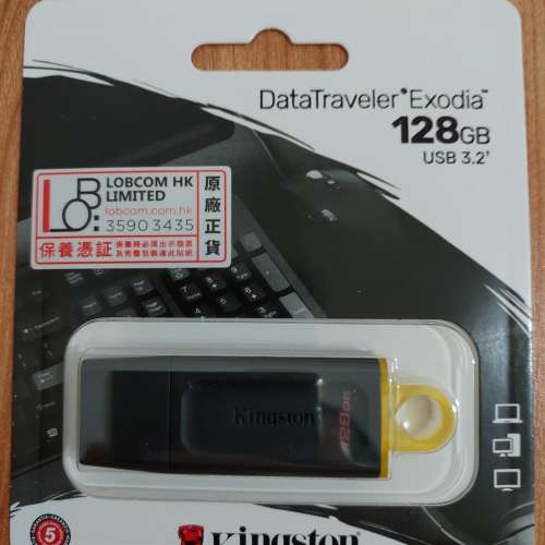 全新128GB kingston USB 3.2 Gen 1 手指