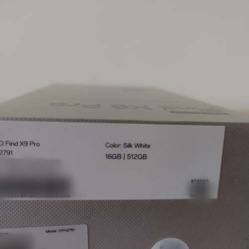 行貨 OPPO Find X9 Pro 5G 16+512GB  保養: 2026年10月31日