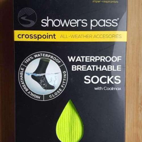 🇺🇸 美國Showers Pass Hi-Viz 螢光黃色 - 防水襪 L/XL碼 = 10-12號 / 44-46